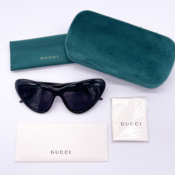 NEW GUCCI GG0895S 001 BLACK CAT EYE WOMEN’S SUNGLASSES GUCCI - Picture 14 of 15